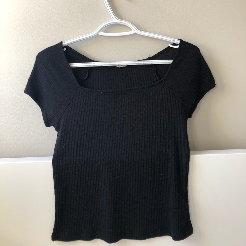 Garage: Black Ribbed Top